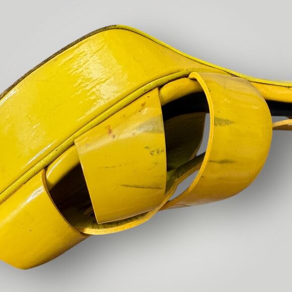 YSL, SAINT LAURENT TRIBUTE LEATHER PLATFORM HEEL SANDALS  Size 42 - Picture 10 of 16